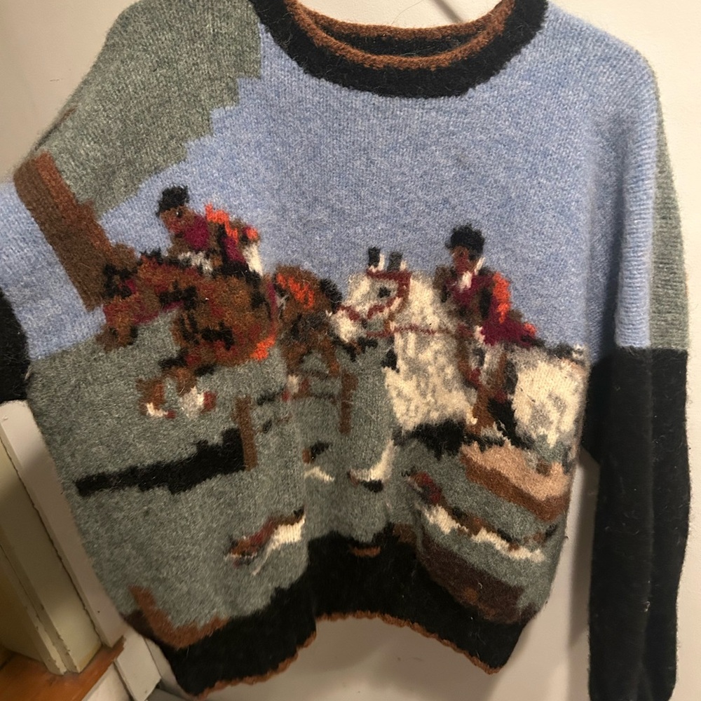 Hand knitted vintage horse sweater